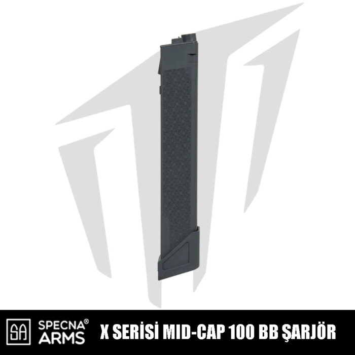 Specna Arms X Serisi Airsoft Tüfekler İçin 100BB’lik Mid-Cap S-Mag Airsoft Şarjör – Gri