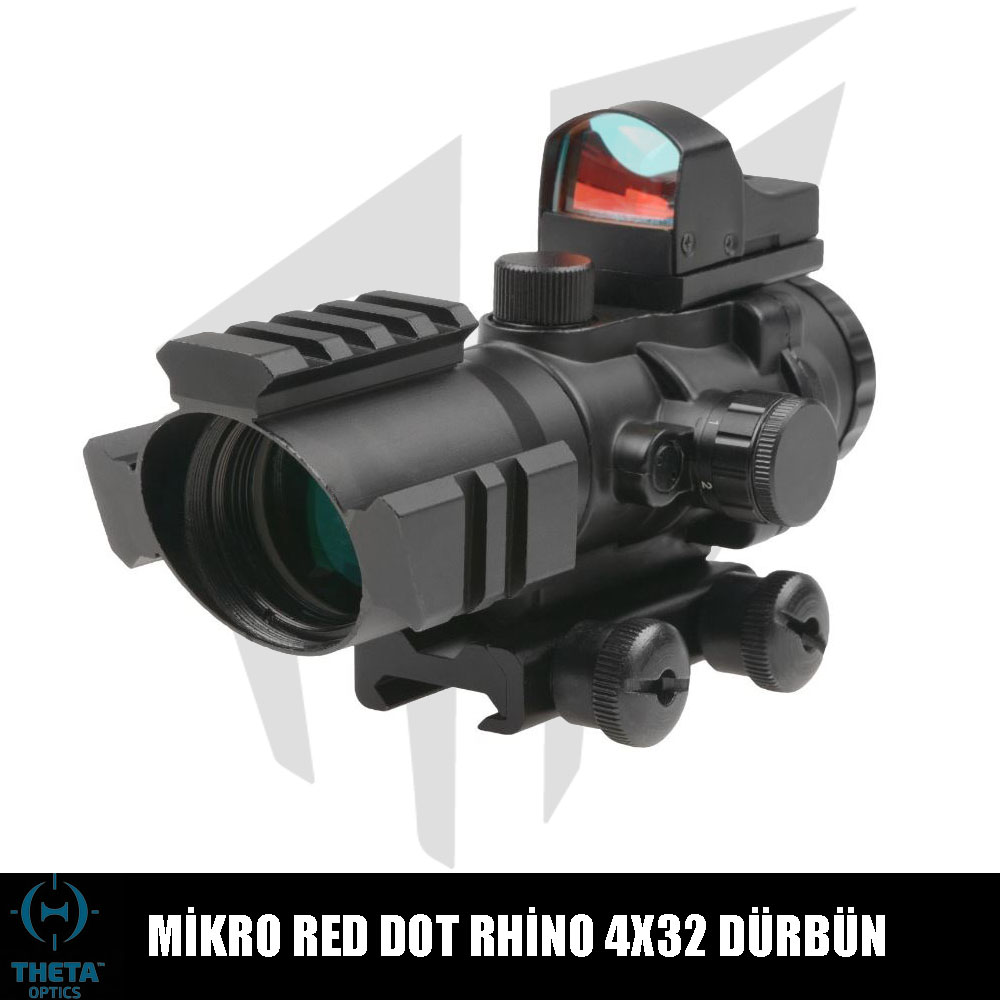 Theta Optics Mikro Red Dot Rhino 4X32 Dürbün – Siyah