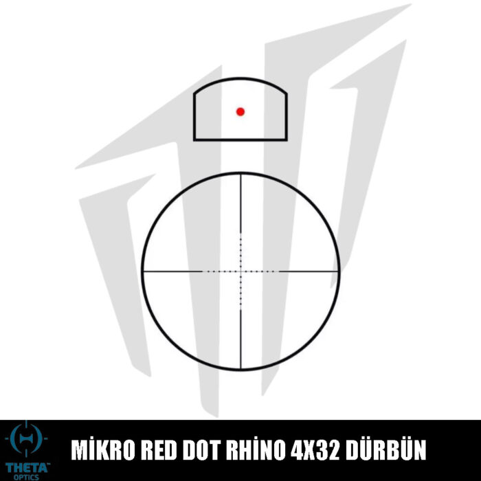 Theta Optics Mikro Red Dot Rhino 4X32 Dürbün – Siyah