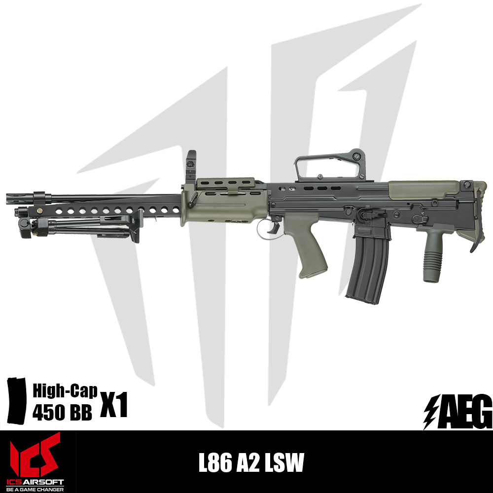 ICS Airsoft L86 A2 LSW Airsoft Tüfeği – Yeşil-Siyah