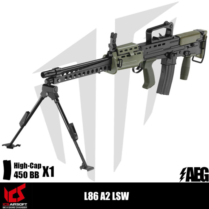 ICS Airsoft L86 A2 LSW Airsoft Tüfeği – Yeşil-Siyah