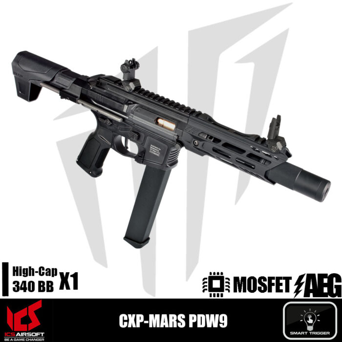 ICS Airsoft CXP-MARS PDW9 Airsoft Tüfeği – Siyah