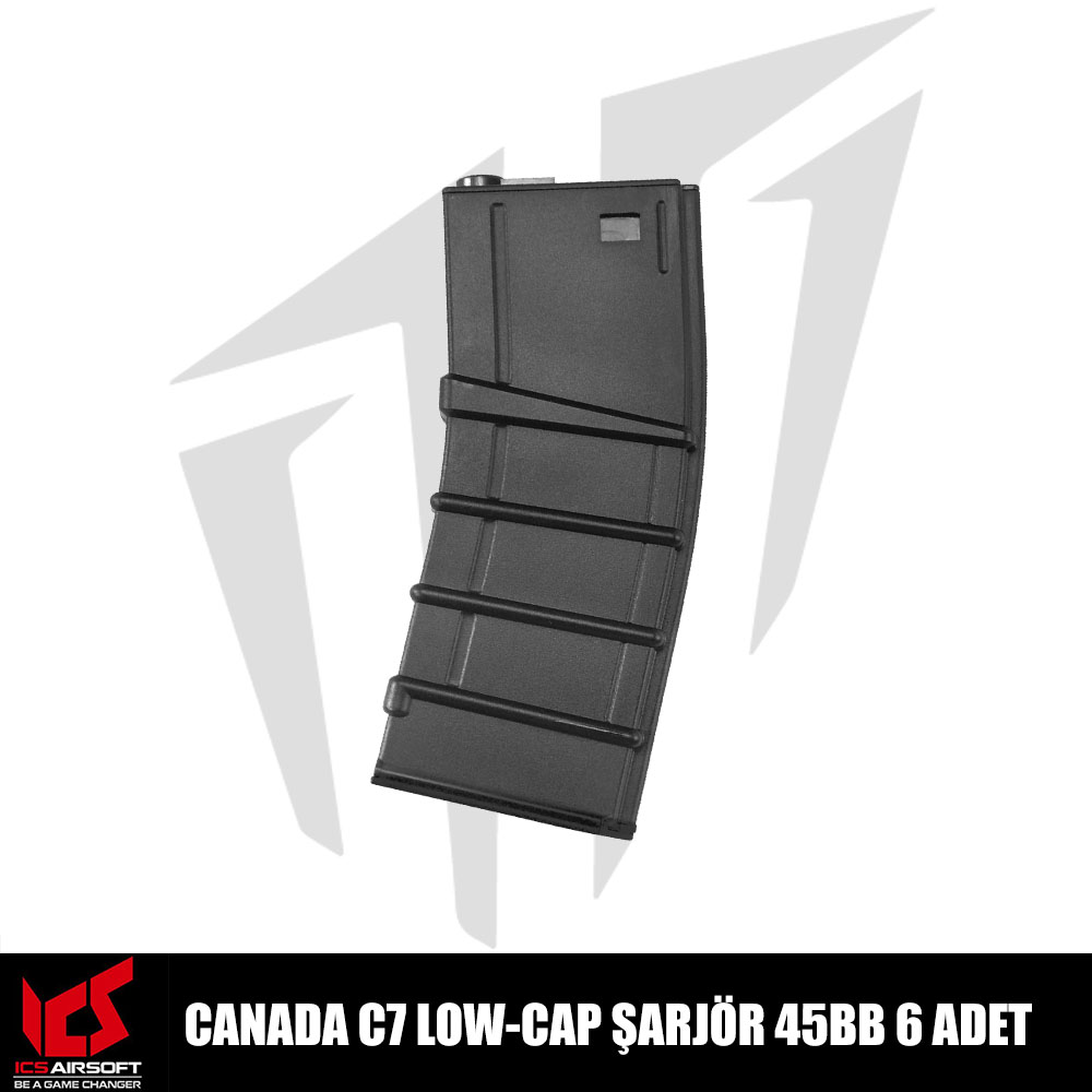 ICS Airsoft Canada C7 Airsoft Tüfekleri İçin 6’li Low-Cap 45 BB Şarjör Seti – Siyah