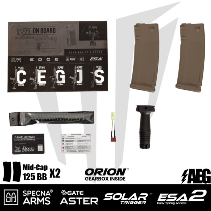 Specna Arms Daniel Defence® MK18 SA-E19 EDGE 2.0™GATE ASTER Airsoft Tüfeği – Chaos Bronz