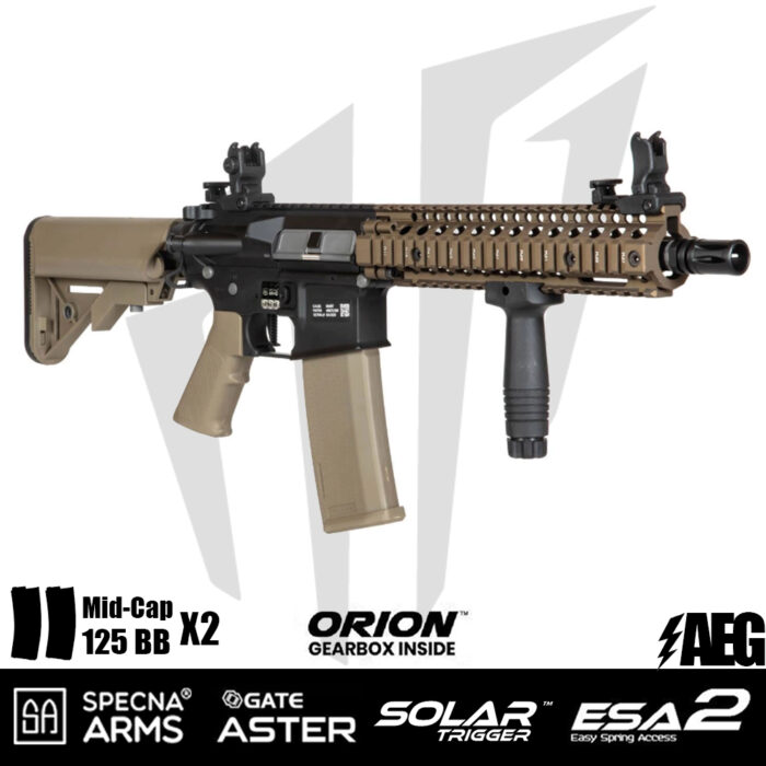 Specna Arms Daniel Defence® MK18 SA-E19 EDGE 2.0™GATE ASTER Airsoft Tüfeği – Chaos Bronz