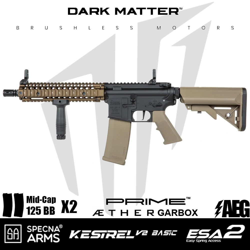 Specna Arms Daniel Defense® MK18 SA-P19 Prime™ Kestrel™ ETU Fırçasız Motor Airsoft tüfeği – Chaos Bronze