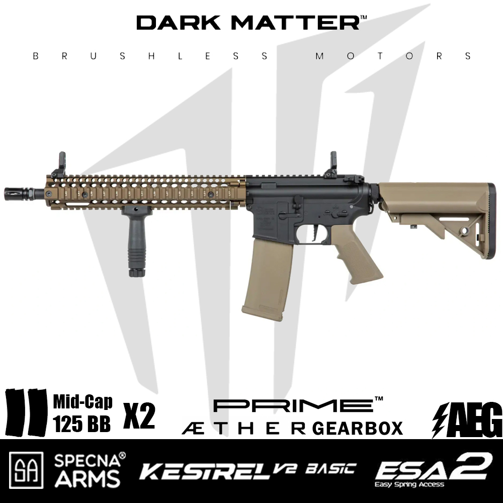 Specna Arms Daniel Defense® MK18 SA-P26 Prime™ Kestrel™ ETU Fırçasız Motor Airsoft tüfeği – Chaos Bronze