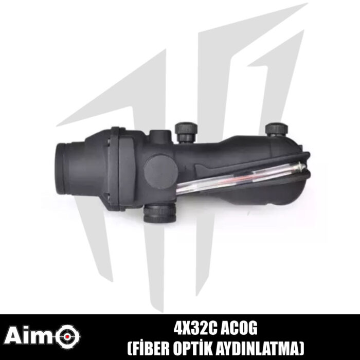 Aim 4X32C ACOG Fiber Optik Aydınlatma Red Dot - Siyah