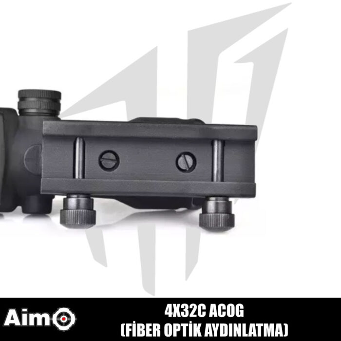 Aim 4X32C ACOG Fiber Optik Aydınlatma Red Dot - Siyah