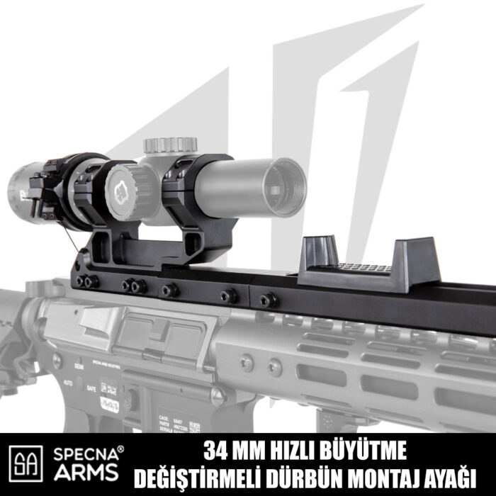 Specna Arms 34MM Hızlı Büyütme Değiştirmeli Dürbün Montaj Ayağı - Siyah